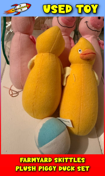Farmyard Skittles Plush Piggy Duck Set (Not Complete) in Carry Bag (USED)