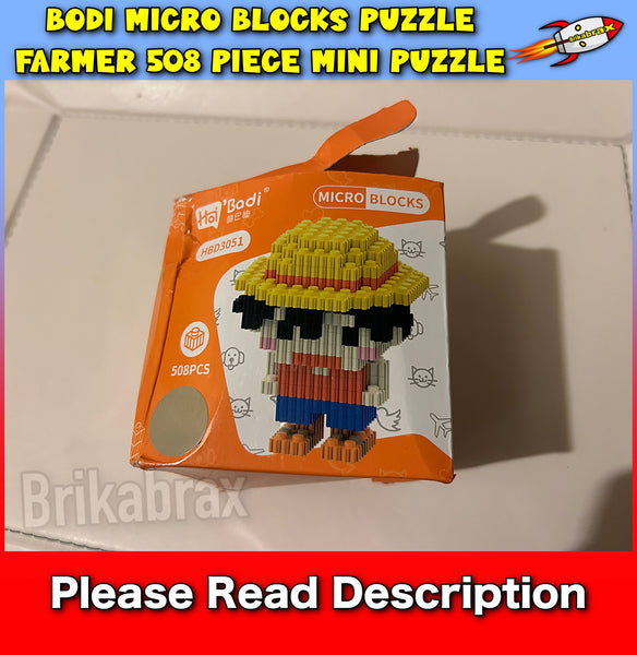 Bodi Micro Blocks Puzzle FARMER 508 Piece Mini Puzzle (Box Damaged)