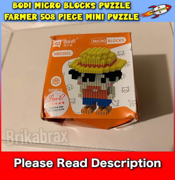 Bodi Micro Blocks Puzzle FARMER 508 Piece Mini Puzzle (Box Damaged)