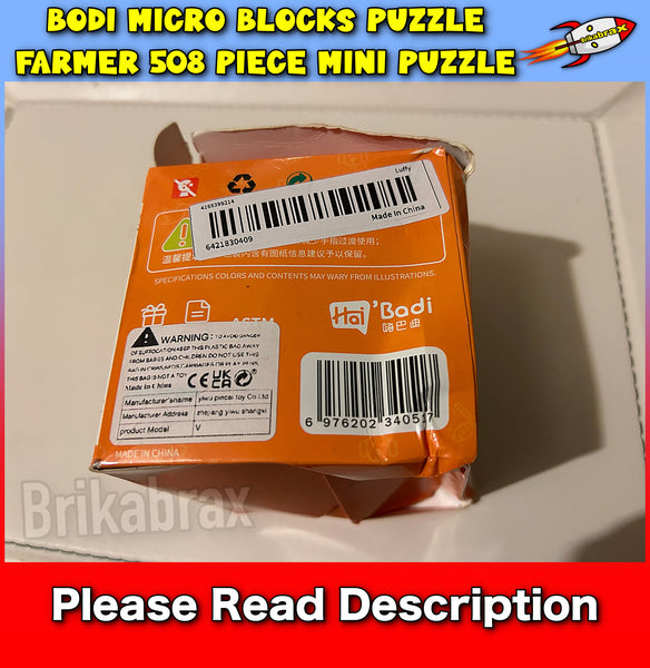 Bodi Micro Blocks Puzzle FARMER 508 Piece Mini Puzzle (Box Damaged)