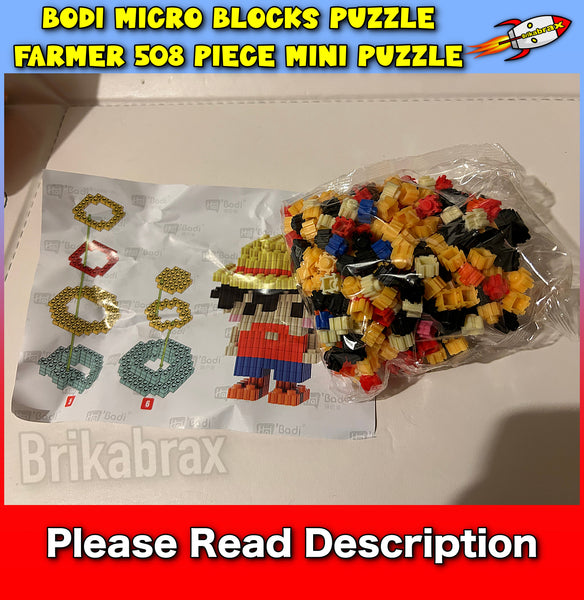 Bodi Micro Blocks Puzzle FARMER 508 Piece Mini Puzzle (Box Damaged)