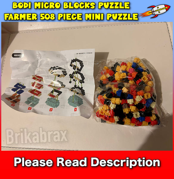 Bodi Micro Blocks Puzzle FARMER 508 Piece Mini Puzzle (Box Damaged)