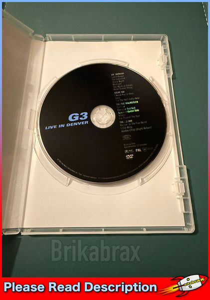 G3 Live In Denver (DVD PAL Region 0) SOLD USED