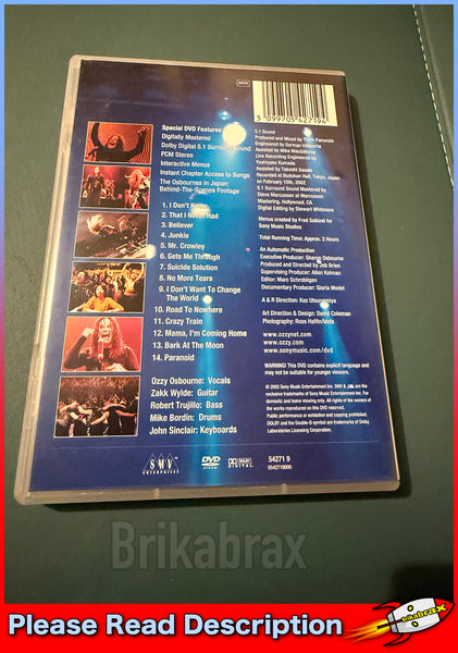 Ozzy Osbourne: Live at the Budokan DVD (2002) Cert E - PAL Region 0 SOLD USED