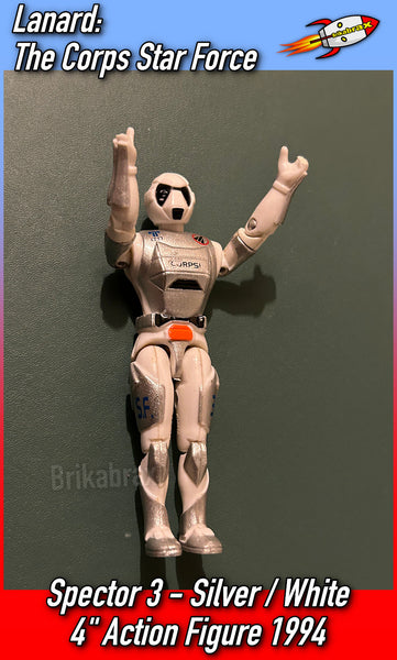Lanard: The Corps Star Force Spector 3 -Silver / White 4" Action Figure 1994