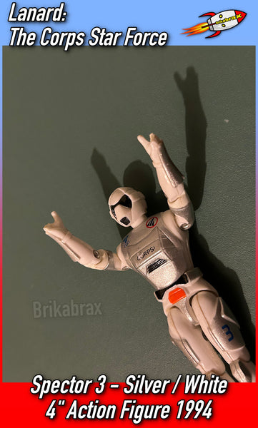 Lanard: The Corps Star Force Spector 3 -Silver / White 4" Action Figure 1994