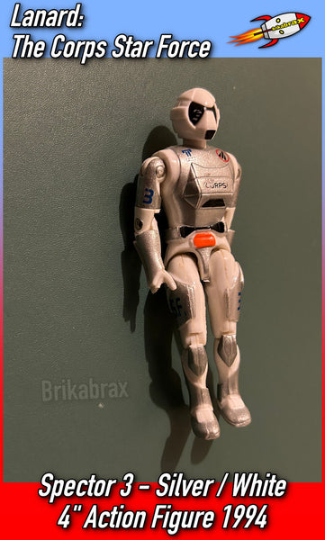 Lanard: The Corps Star Force Spector 3 -Silver / White 4" Action Figure 1994