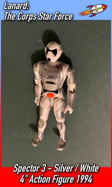 Lanard: The Corps Star Force Spector 3 -Silver / White 4" Action Figure 1994