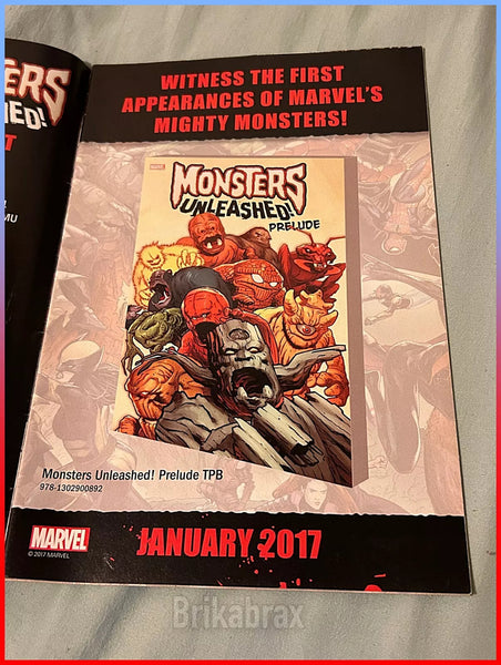 Marvel Previews Monsters Unleashed Jan 2017 - Paper Comic (Damaged) Used