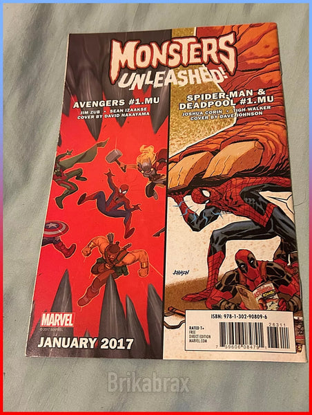 Marvel Previews Monsters Unleashed Jan 2017 - Paper Comic (Damaged) Used