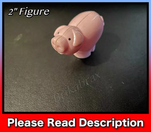 Vintage Cute Pig Mini Figure 2" (Used) Plastic For Farmyards