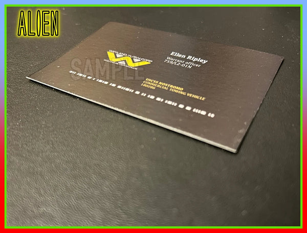 Replica Inspired Prop & Cosplay Alien Business Card: Warrent Officer Ellen Ripley Card - Double Side Print (Made From Gloss/Matte Card)