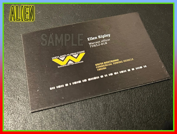 Replica Inspired Prop & Cosplay Alien Business Card: Warrent Officer Ellen Ripley Card - Double Side Print (Made From Gloss/Matte Card)