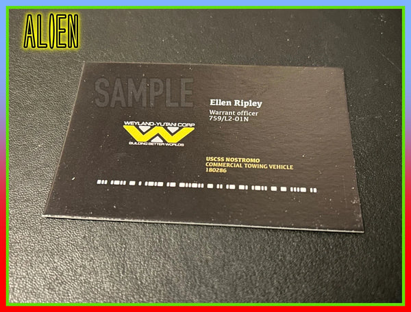 Replica Inspired Prop & Cosplay Alien Business Card: Warrent Officer Ellen Ripley Card - Double Side Print (Made From Gloss/Matte Card)