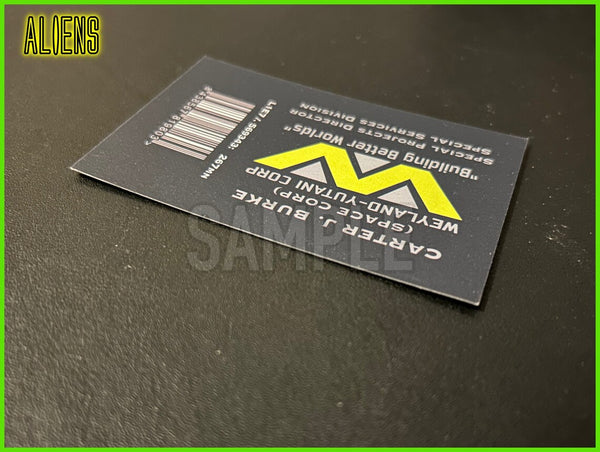 Replica Inspired Prop & Cosplay Aliens Business Card: Carter J Burke Card - Single Side Print (Made From Matte Card)