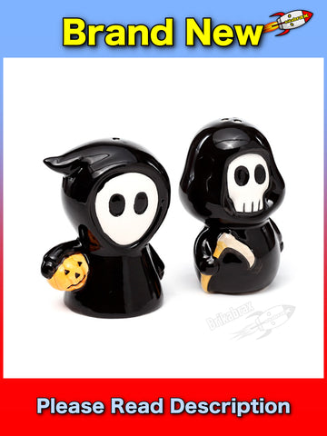 Death Ceramic Salt & Pepper Set - Skull Boy & Ghost Boy