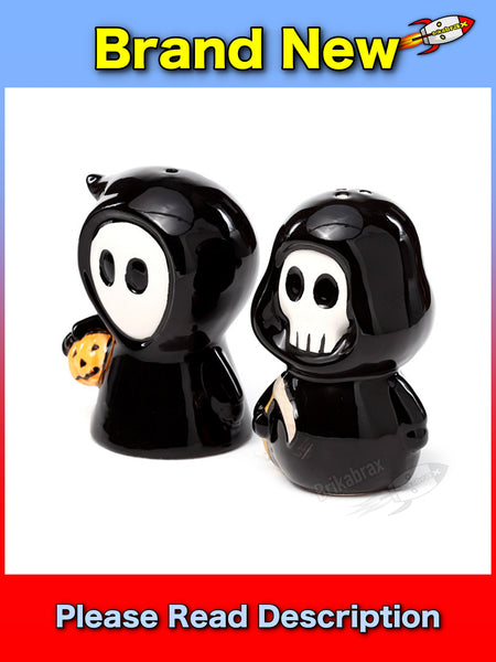 Death Ceramic Salt & Pepper Set - Skull Boy & Ghost Boy