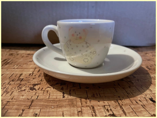 Small Collectable Bear & Stars Cup & Saucer Set by Looking East - Brand New