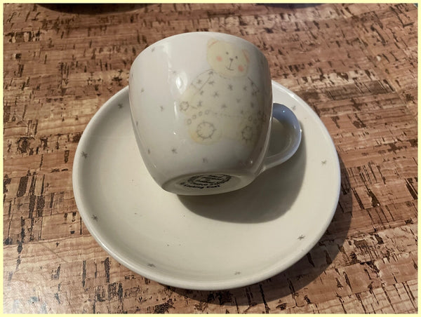 Small Collectable Bear & Stars Cup & Saucer Set by Looking East - Brand New