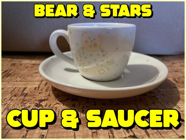 Small Collectable Bear & Stars Cup & Saucer Set by Looking East - Brand New