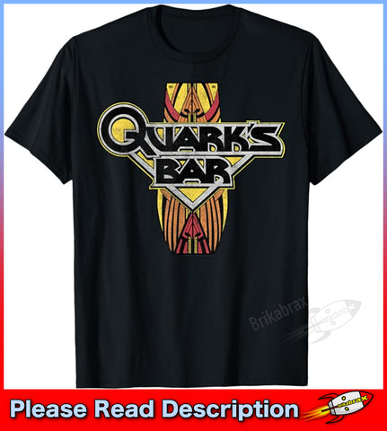 Star Trek DS9 Quark's Bar Vintage Logo T-Shirt - New