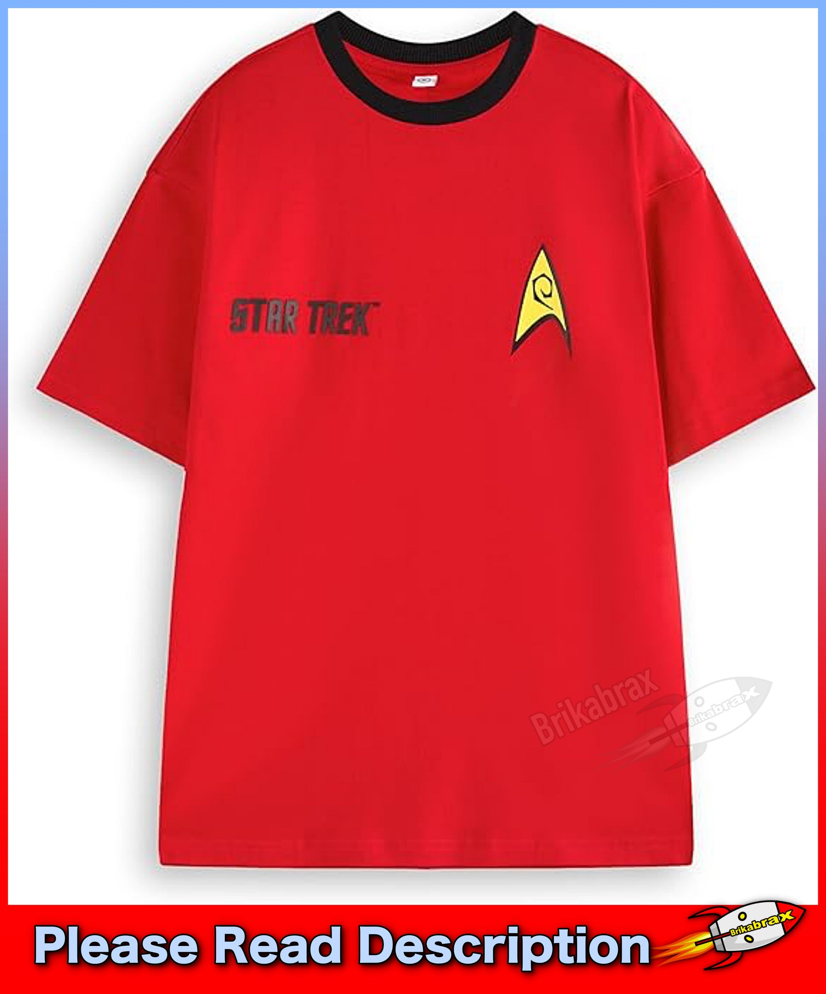 Star Trek Men's T-Shirt: Engineer Officer Red Style T Shirt - New
