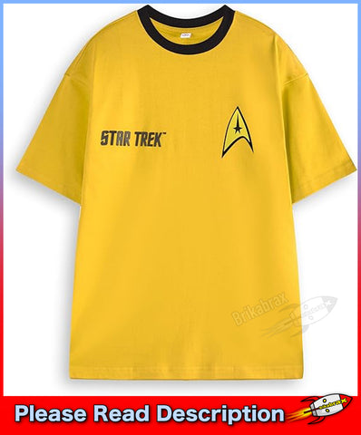 Star Trek Men's T-Shirt: Command Officer Yellow Style T Shirt - New