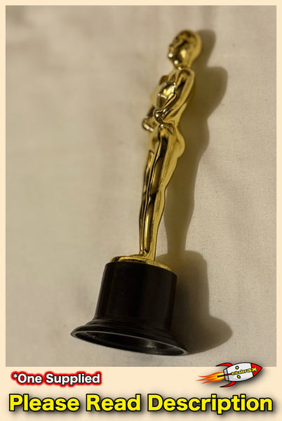 Mini Plastic Joke Novelty Gold Movie Award Trophy - NEW