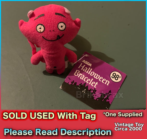 Vintage ASDA Branded Halloween Devil Plush Bracelet Fun Kids Toy - Tagged - Circa 2000