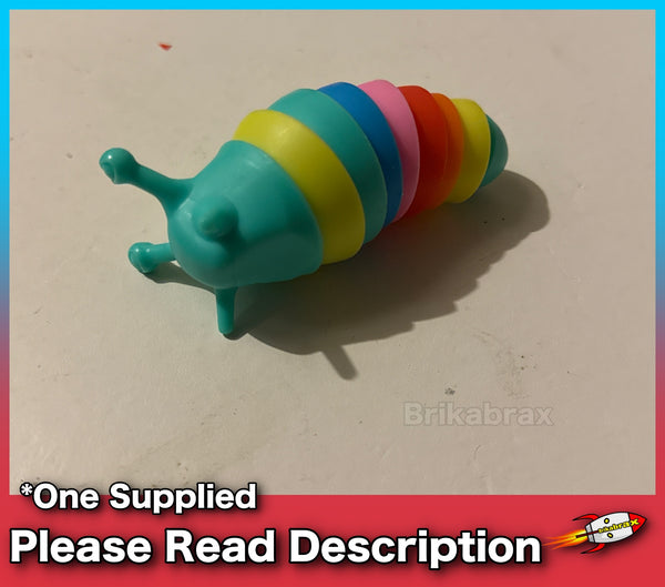 Rainbow Wriggly Slug Stress Relief Kids Adult Twist Sensory Toy Gift - NEW