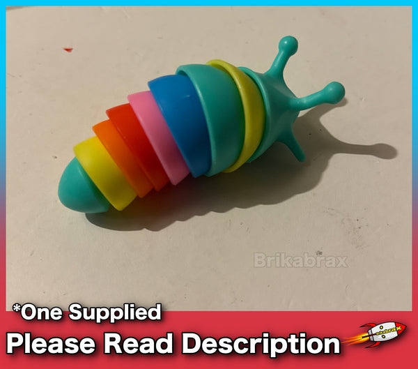 Rainbow Wriggly Slug Stress Relief Kids Adult Twist Sensory Toy Gift - NEW