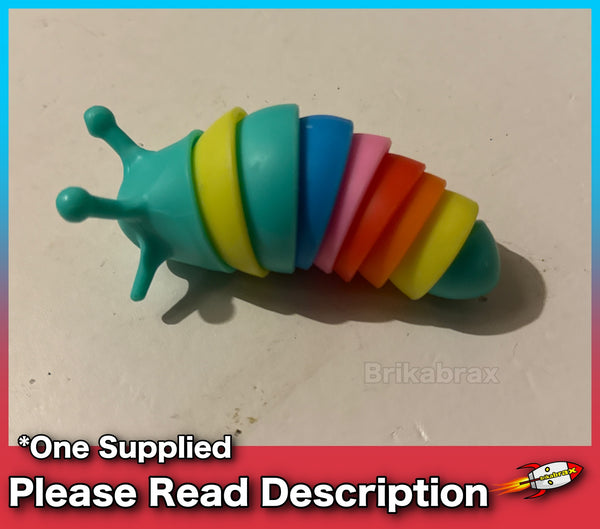 Rainbow Wriggly Slug Stress Relief Kids Adult Twist Sensory Toy Gift - NEW