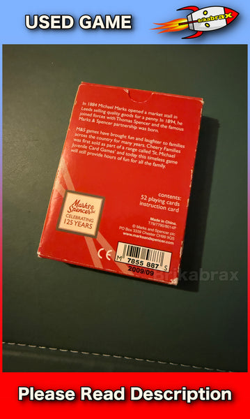 Cheeky Families An Interesting And Amusing Card Game Marks & Spencer 125 Years Edition SOLD USED