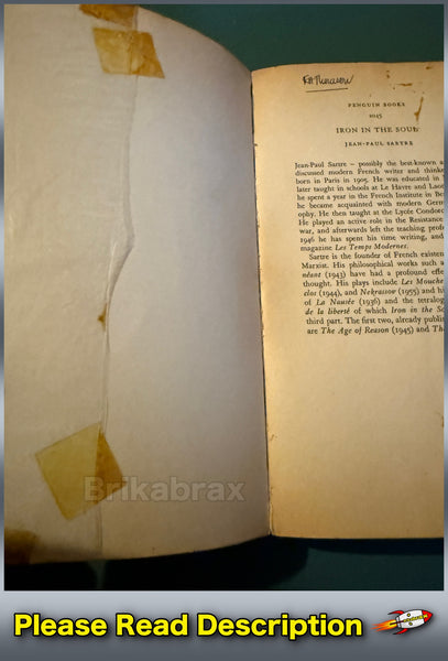 Iron in the Soul by Jean Paul Sartre EX-LIBRARY Paperback Book Published 1965