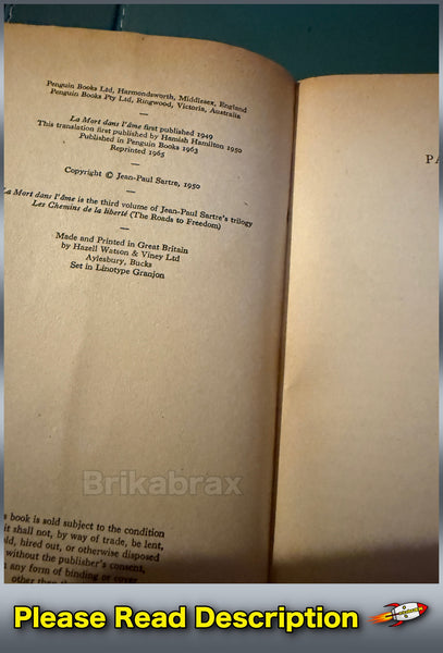 Iron in the Soul by Jean Paul Sartre EX-LIBRARY Paperback Book Published 1965