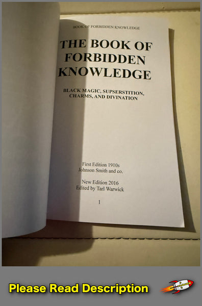 The Book of Forbidden Knowledge Black Magic Paperback Tarl Warwick 2016 Re-Issue
