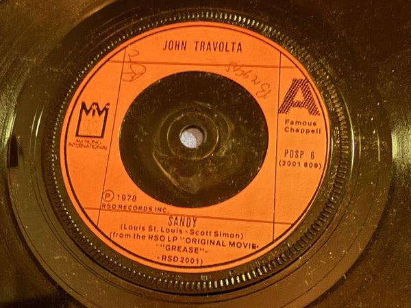 “Sandy” John Travolta RSO Records 7” Single (from Grease) 1978 POSP 6 (2001-809)