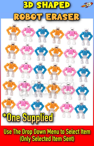 Robot Shaped Eraser (Select Item) Supplied Bagged - New - One Supplied