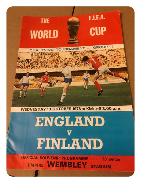 England VS Finland Oct 1976 World Cup (FIFA) Official Souvenir Programme