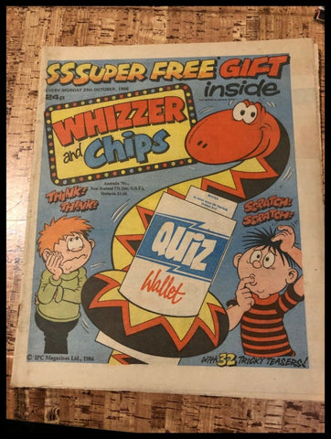 Whizzer & Chips Comic Monday 25th October 1986 - Vintage Paper Comic