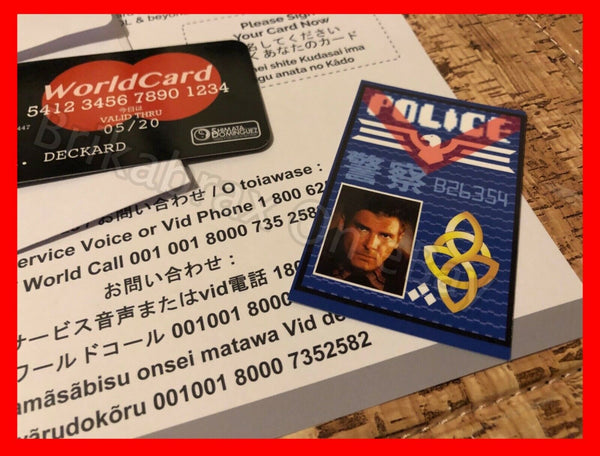 Prop Replica Blade Runner Cosplay / Collects Set WorldCard +Letter & ID Card New