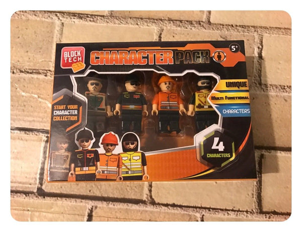 Block Tech 4 Character Pack - New Boxed - Compatible With All Brands - #Orange