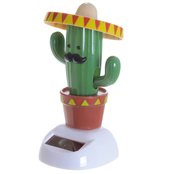 Fun Collectable Cactus wearing Sombrero Solar Powered Pal