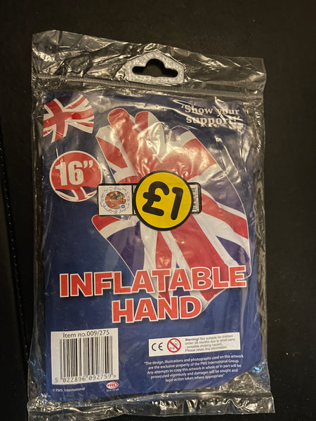 Inflatable Hand Union Flag (UK) 16" - New Sealed