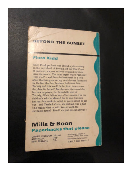 Beyond the Sunset by Flora Kidd (Paperback 1973) A Mills & Boon Book