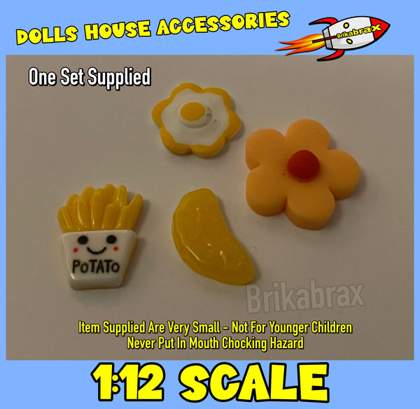 Dolls House Accessories: Food Wine Beer Cake Pizza Burger Coffee + More - New