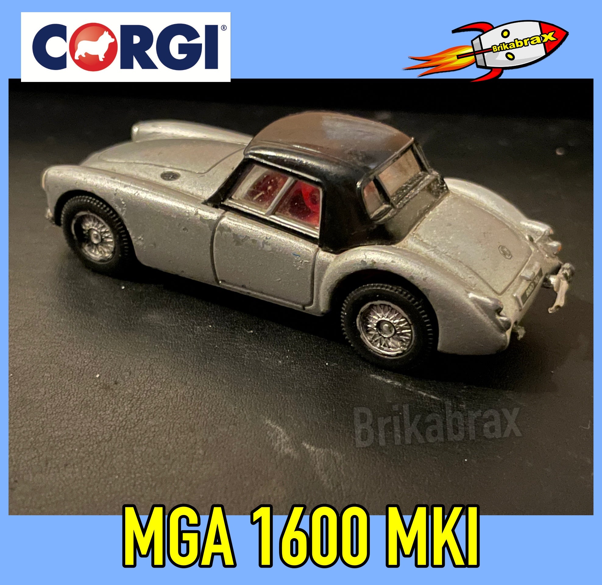 Corgi Toy Car: MGA 1600 MKI Silver /Black Hardtop