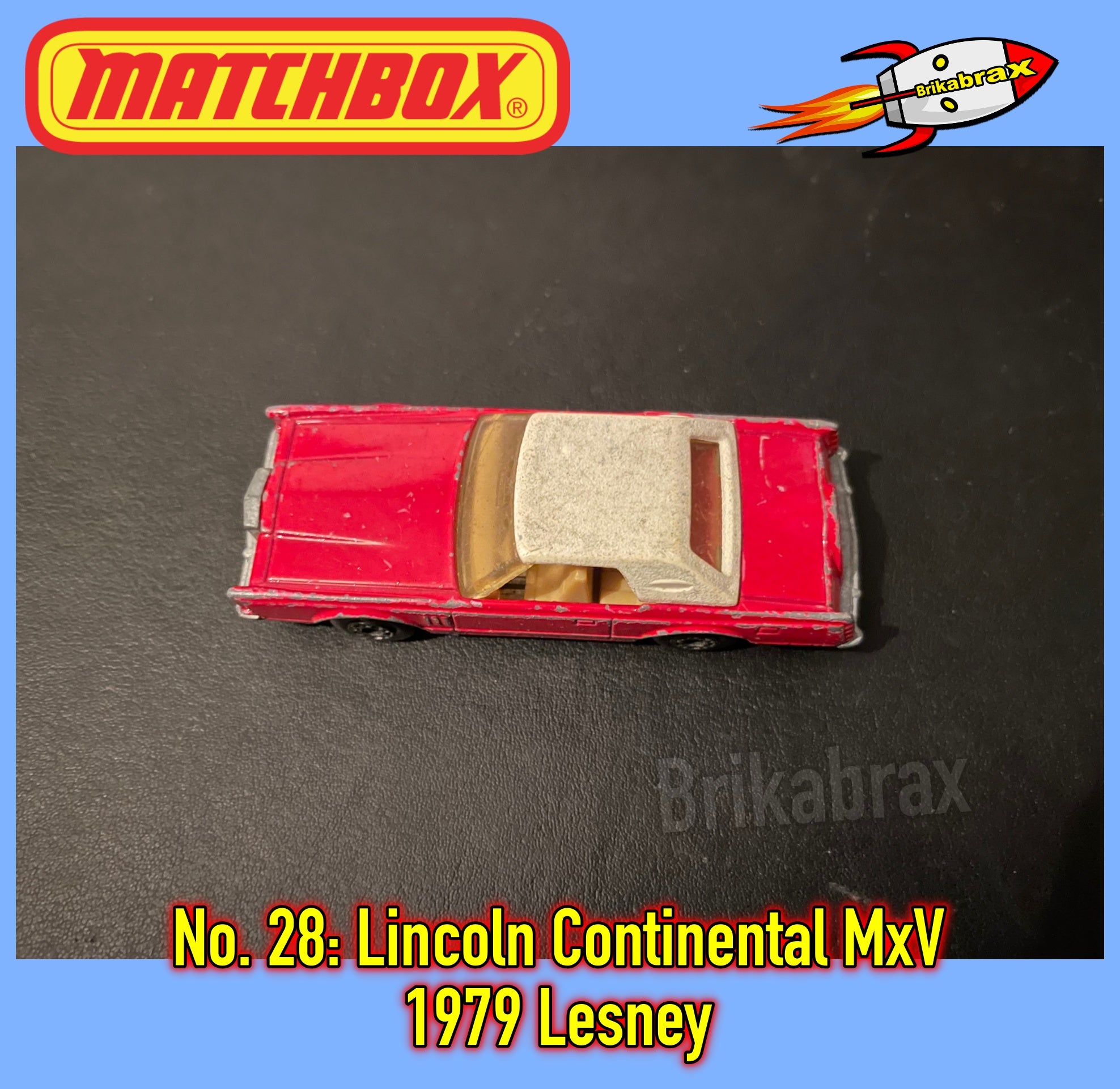 Matchbox Lincoln Continental 28 - Superfast, 1/64, Rouge, Boîte MIB, Neuf