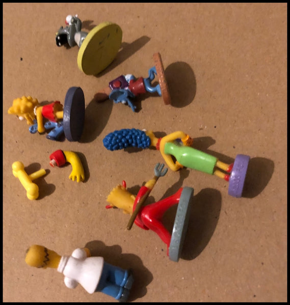 The Simpsons Job Lot of 6 x Mini Figures & Spare Parts