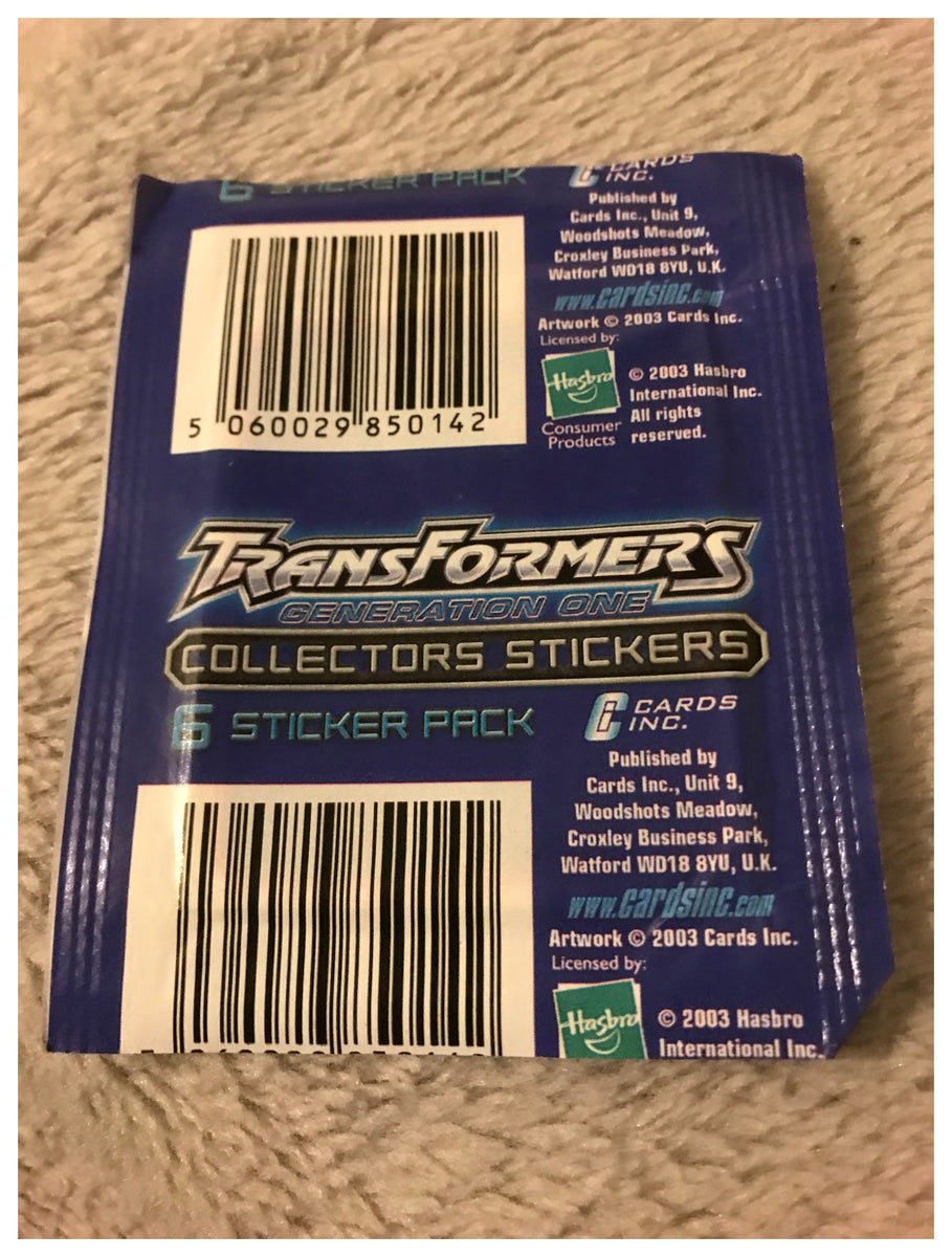 Transformers Generation One Sticker Packet (One Packet of 6 Stickers S ...